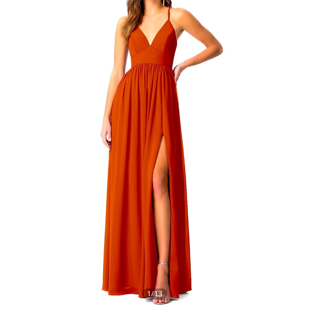 Azazi burnt orange maxi dress